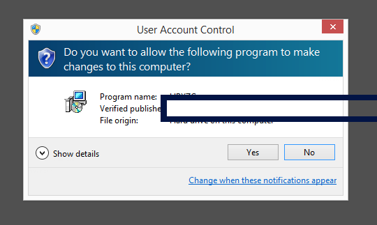 Screenshot where Advanced Micro Devices appears as the verified publisher in the UAC dialog